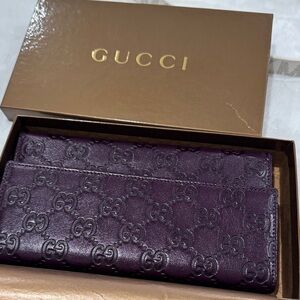 Gucci Purple GG Embossed Continental Wallet